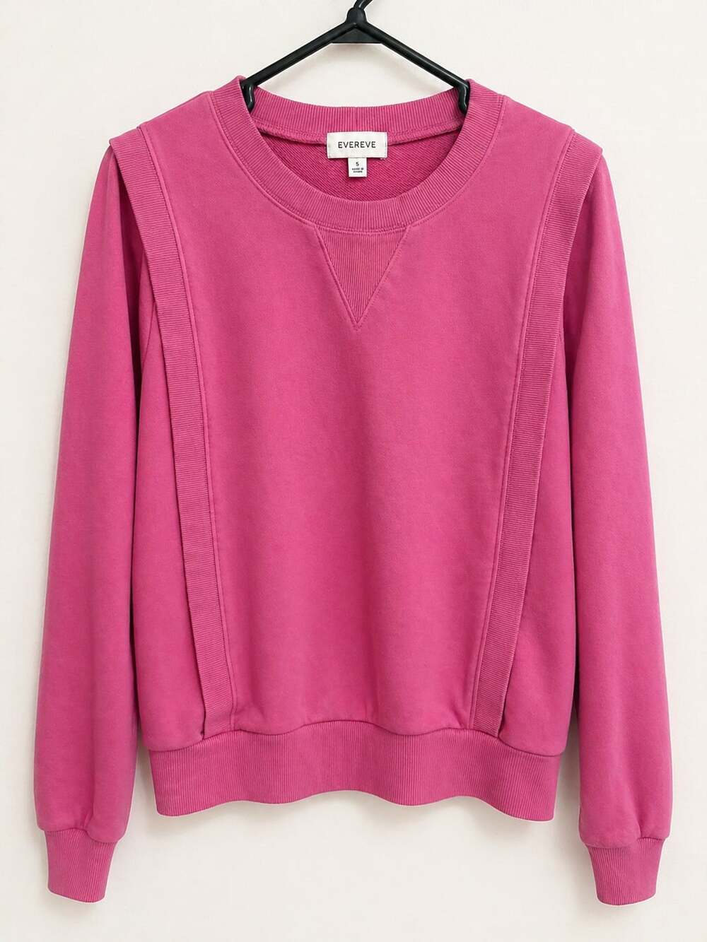 Evereve Ruth Structured Crewneck Sweatshirt Pink Size Small